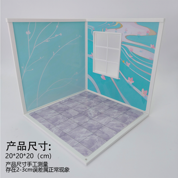 LYTP122003 1/12 Universal Wall & Floor Combination 3D Printing DIY Miniature Scene Dollhouse Creative Pendant Desktop Scene OB Baby 12-Inch Baby House Assembly Versatile Wall BJD Spring Bathroom Or Sweet Study Room