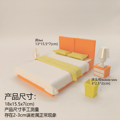LYTP12209 1/12 Minimalist Bedroom Set Miniature Heirloom Display 1:12 Scale