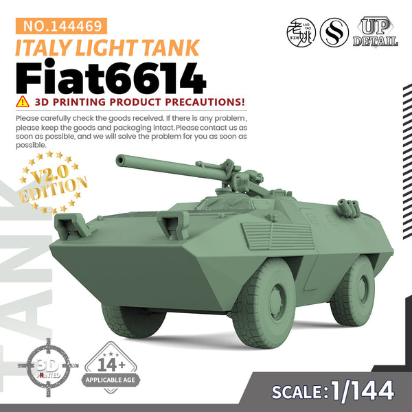 SSMODEL 469 Military Model Kit Italy Fiat6614 Light Tank