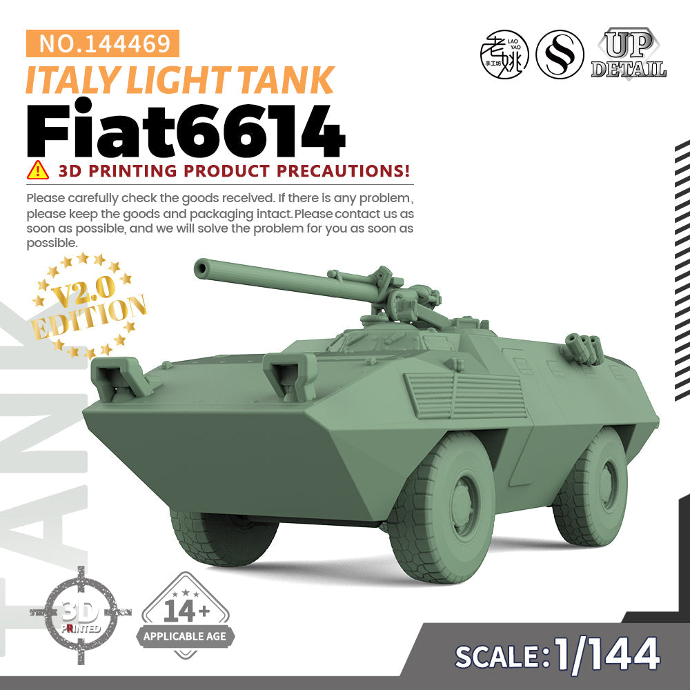 SSMODEL 469 Military Model Kit Italy Fiat6614 Light Tank