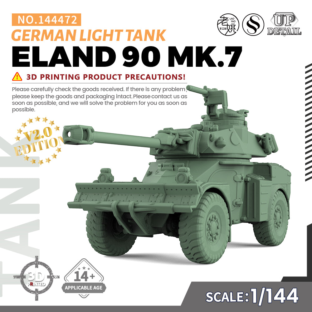 SSMODEL 472 Military Model Kit German ELAND 90 MK.7 Light Tank Main image