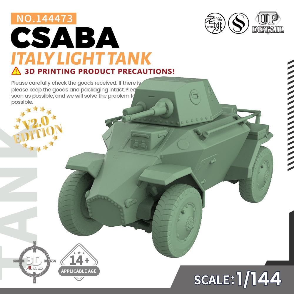 SSMODEL 473 Military Model Kit Italy CSABA Light Tank — scale model kit