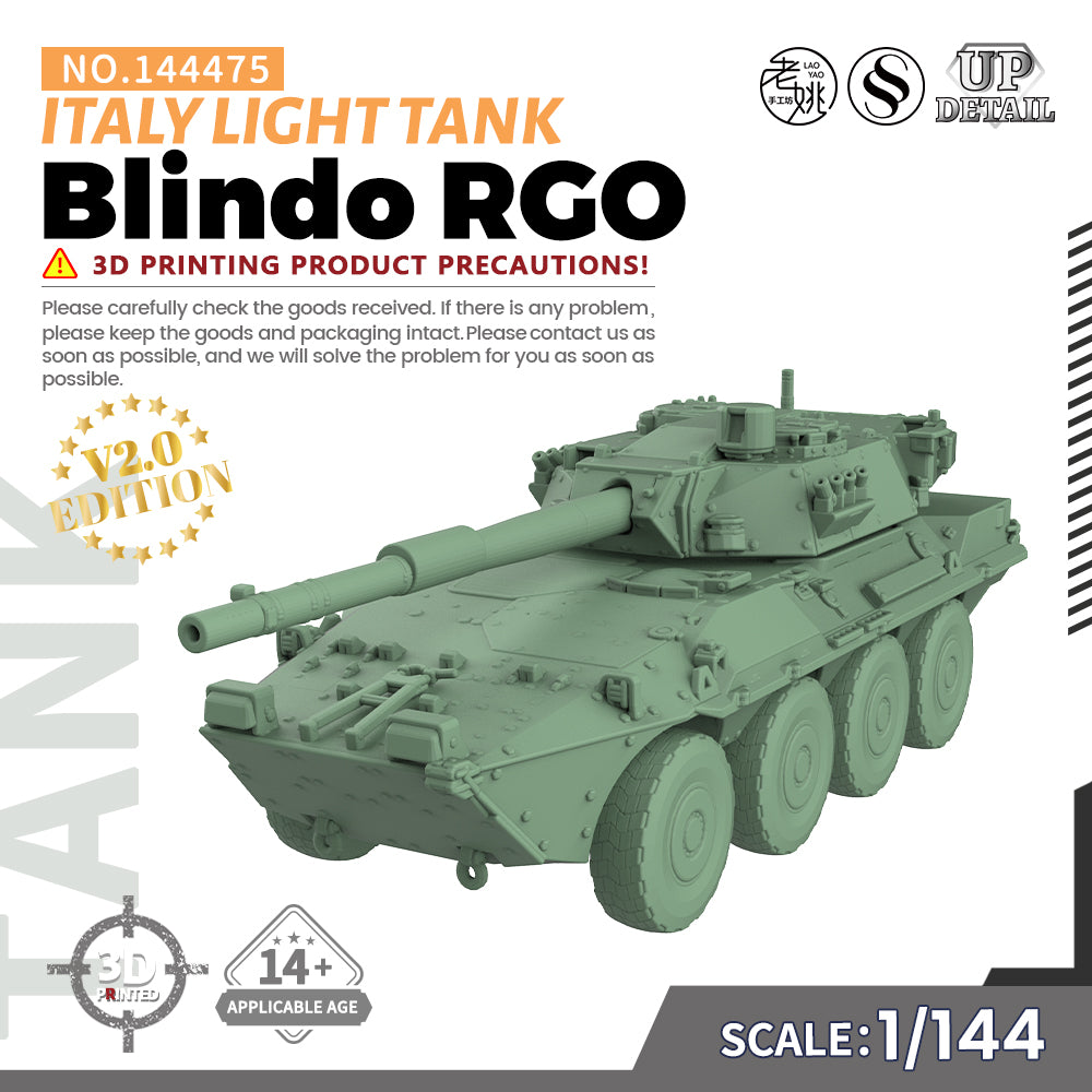 SSMODEL 475 Military Model Kit Italy Blindo RGO Light Tank — scale model kit
