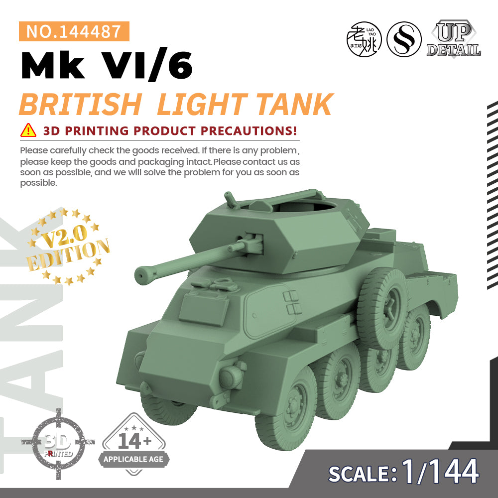 SSMODEL 487 Military Model Kit British Mk VI/6 Light Tank — scale model kit