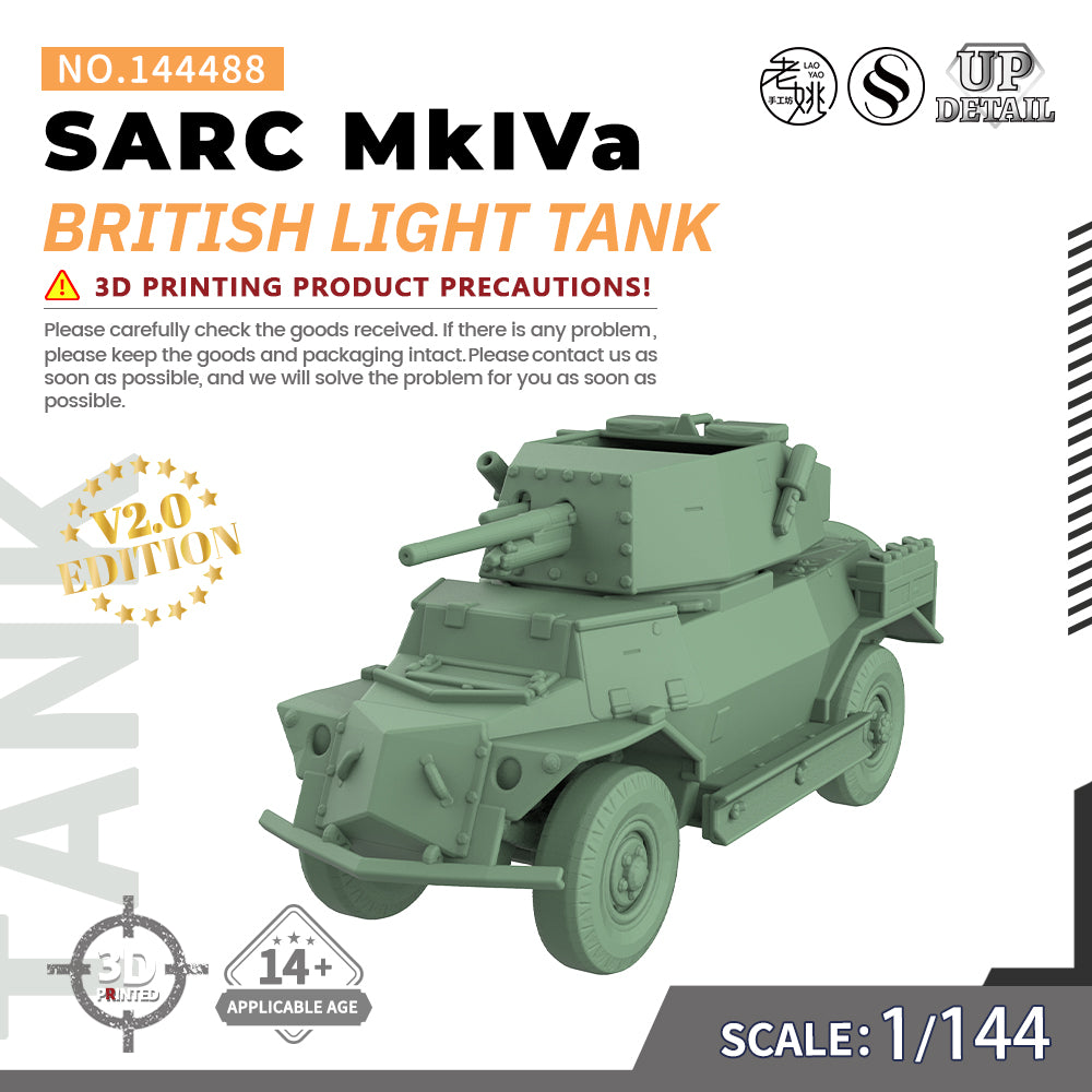SSMODEL 488 Military Model Kit British SARC MkIVa Light Tank Main image