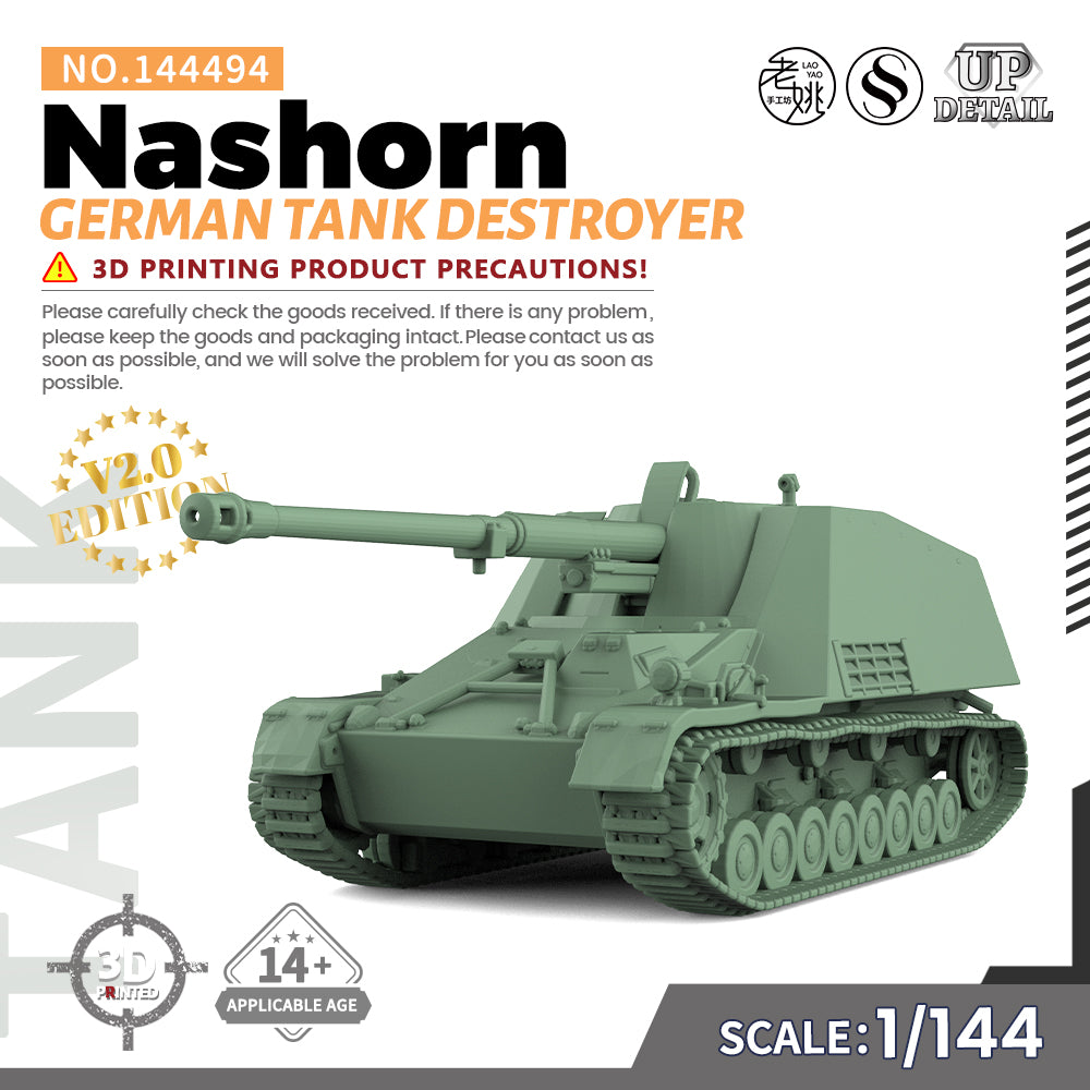 SSMODEL 494 Military Model Kit German Nashorn Tank Destroyer — scale model kit