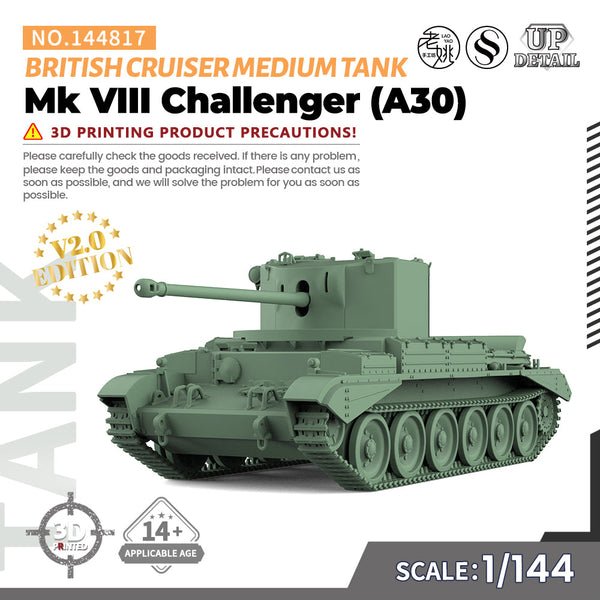 MRY-SFW SS817 Military Armoured Model Kit British Cruiser  Mk VIII Challenger (A30) Medium Tank 1/35 Adult Collectible