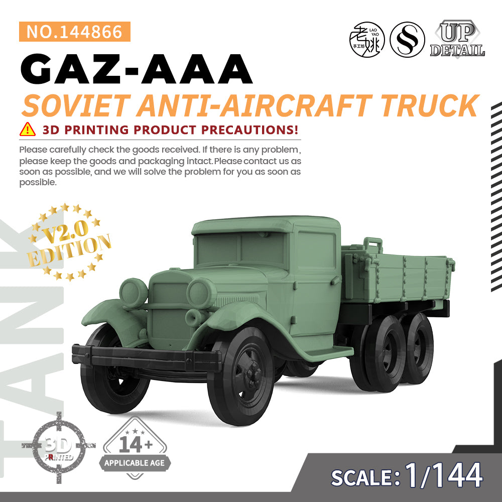 SSMODEL 866 Military Model Kit Soviet GAZ-AAA Anti-Aircraft Truck Main image