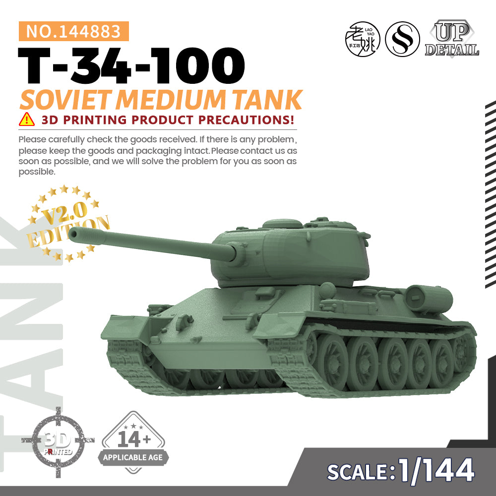 SSMODEL 883 Military Model Kit Soviet T-34-100 Medium Tank