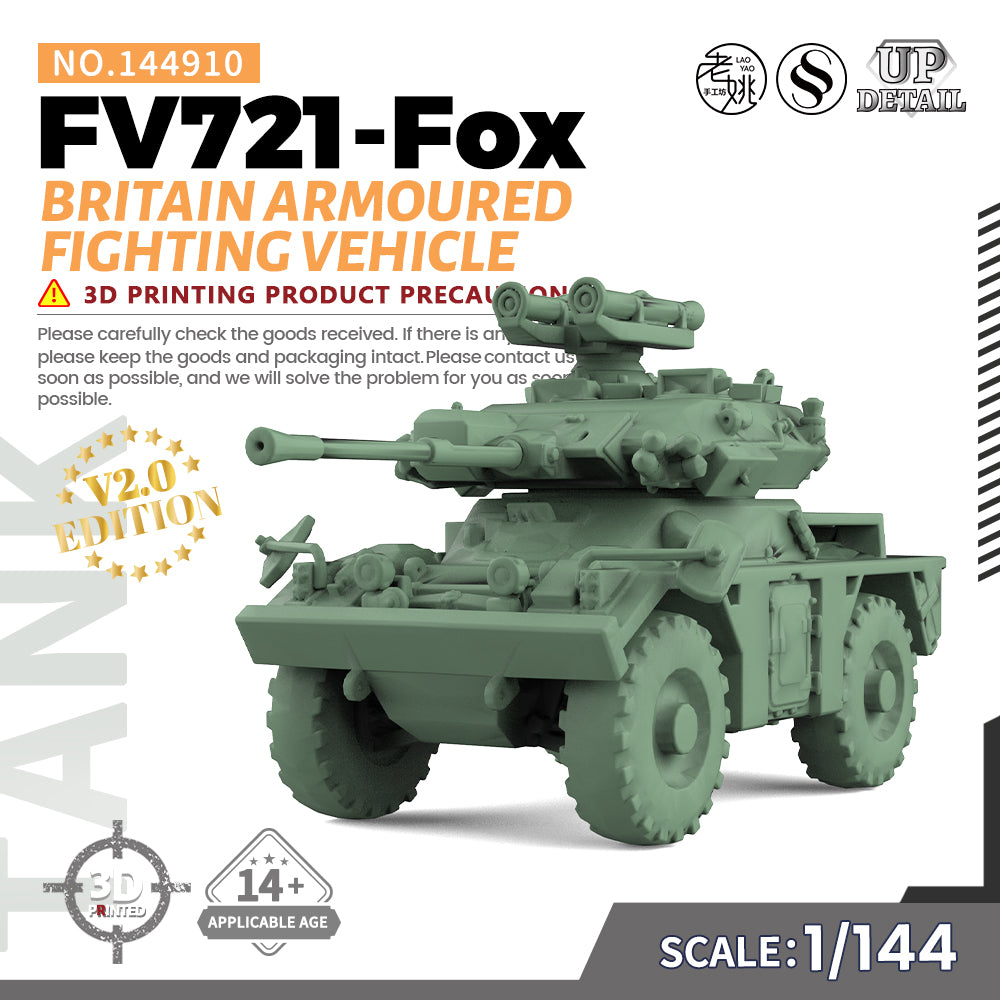 SSMODEL 910 Military Model Kit Britain FV721-Fox Armoured Fighting Vehicle — scale model kit