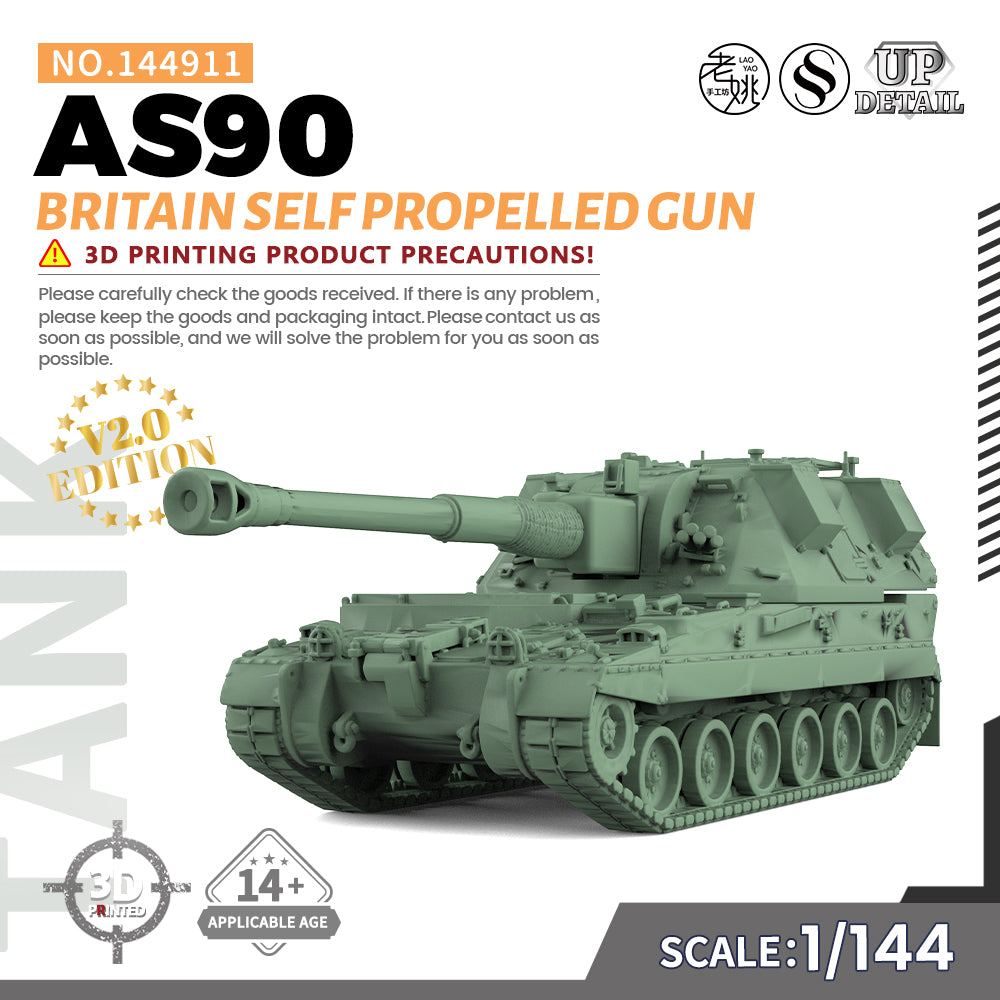 SSMODEL 911 Military Model Kit Britain AS90 Self Propelled Gun — scale model kit