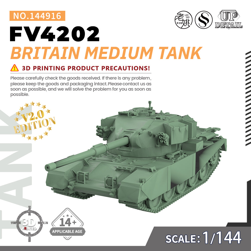 SSMODEL 916 Military Model Kit Britain FV4202 Medium Tank Main image