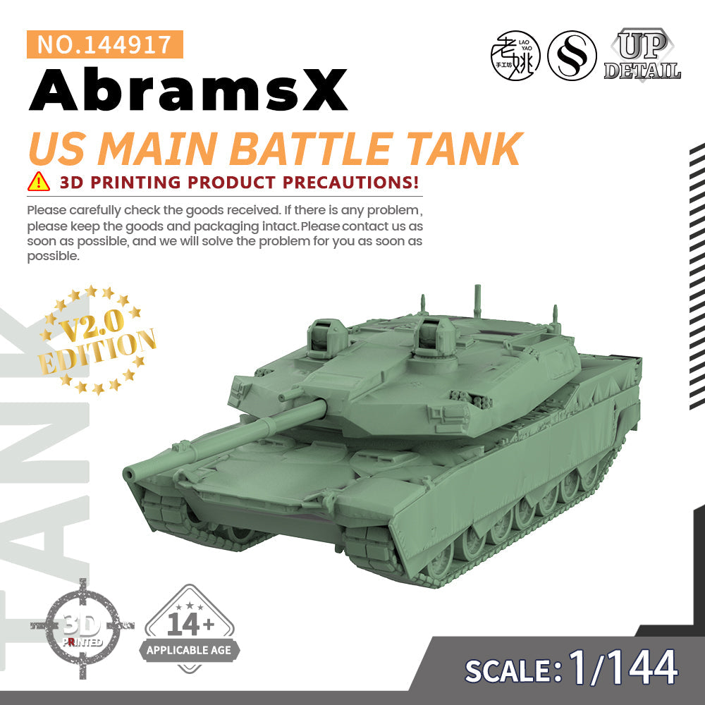 SSMODEL 917 Military Model Kit US AbramsX Main Battle Tank — scale model kit