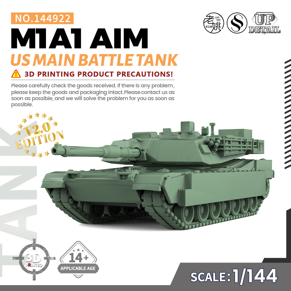 SSMODEL 922 Military Model Kit US M1A1 AIM Main Battle Tank Main image