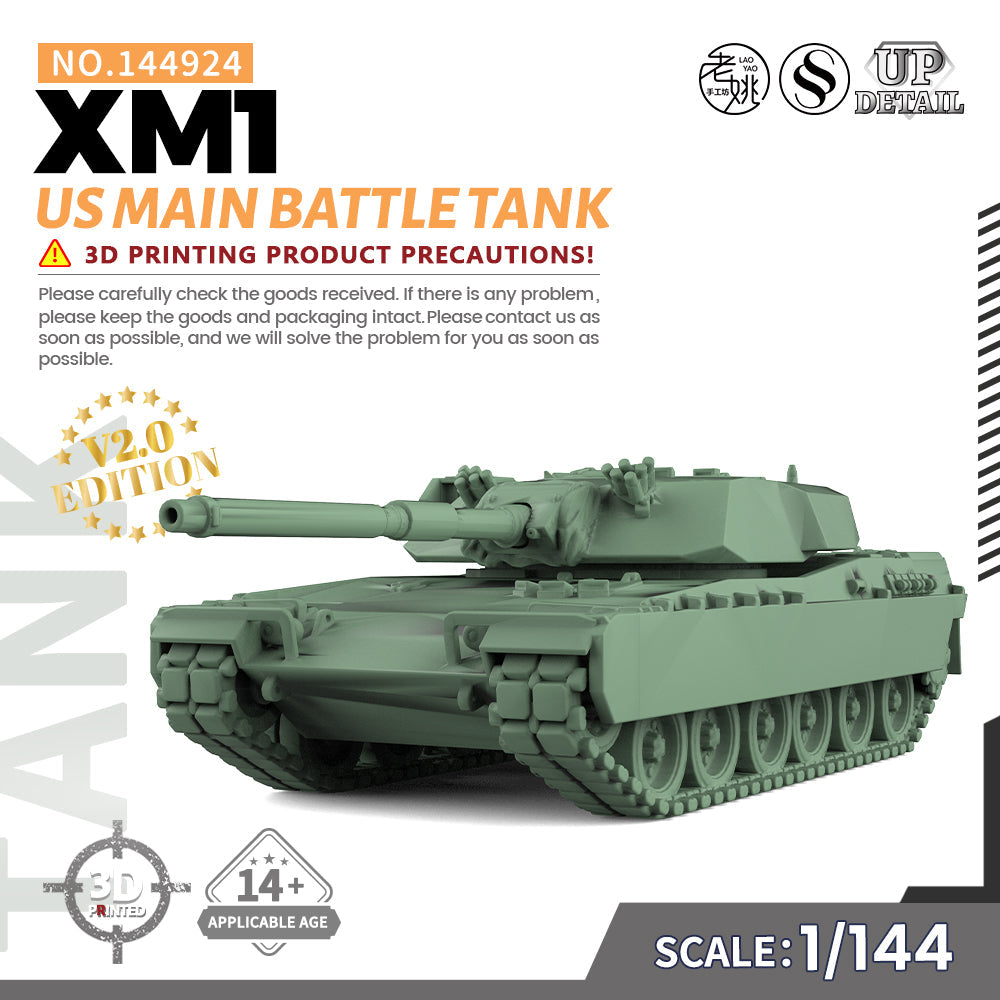 SSMODEL 924 Military Model Kit US XM1 Main Battle Tank — scale model kit
