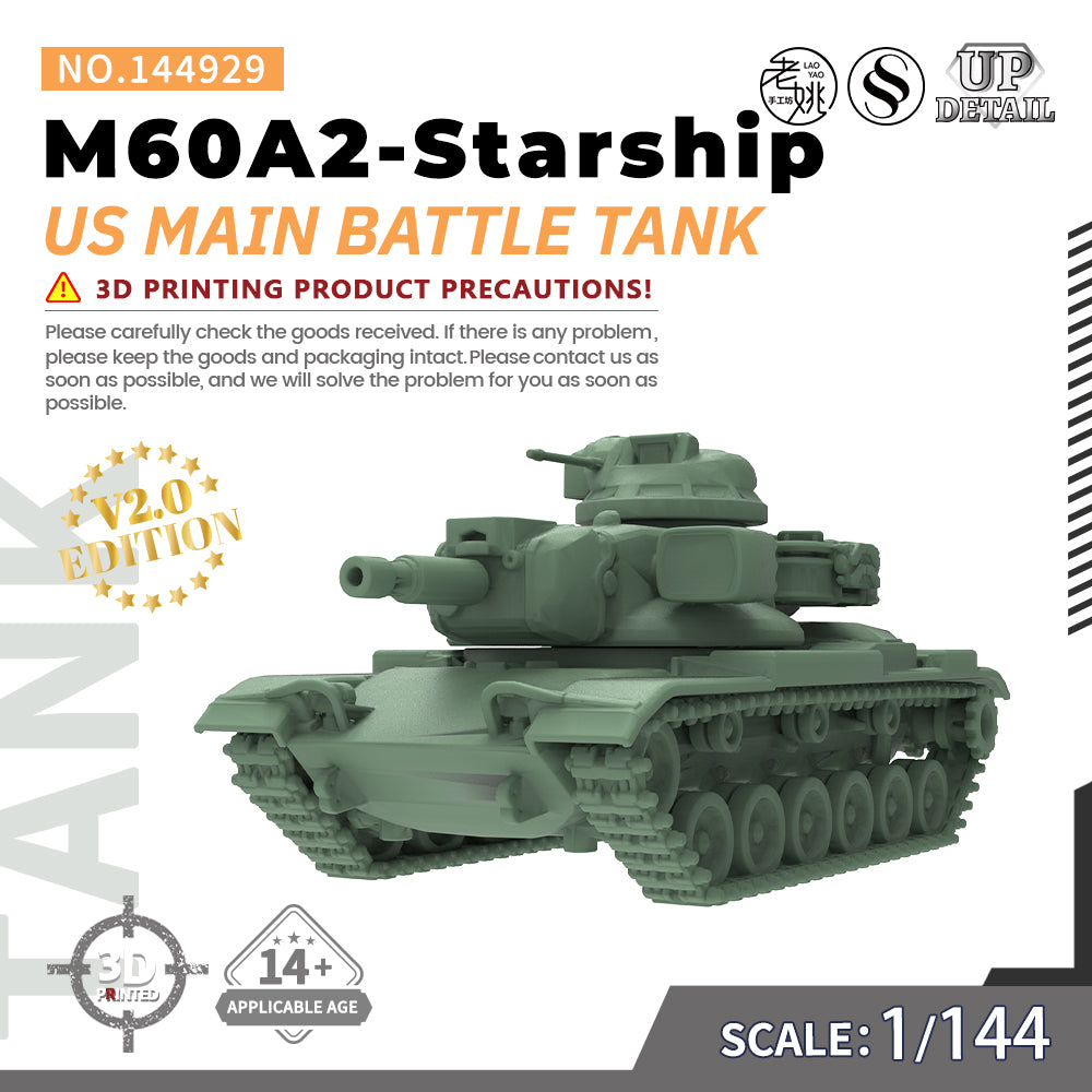 SSMODEL 929 Military Model Kit US M60A2-Starship Main Battle Tank — scale model kit