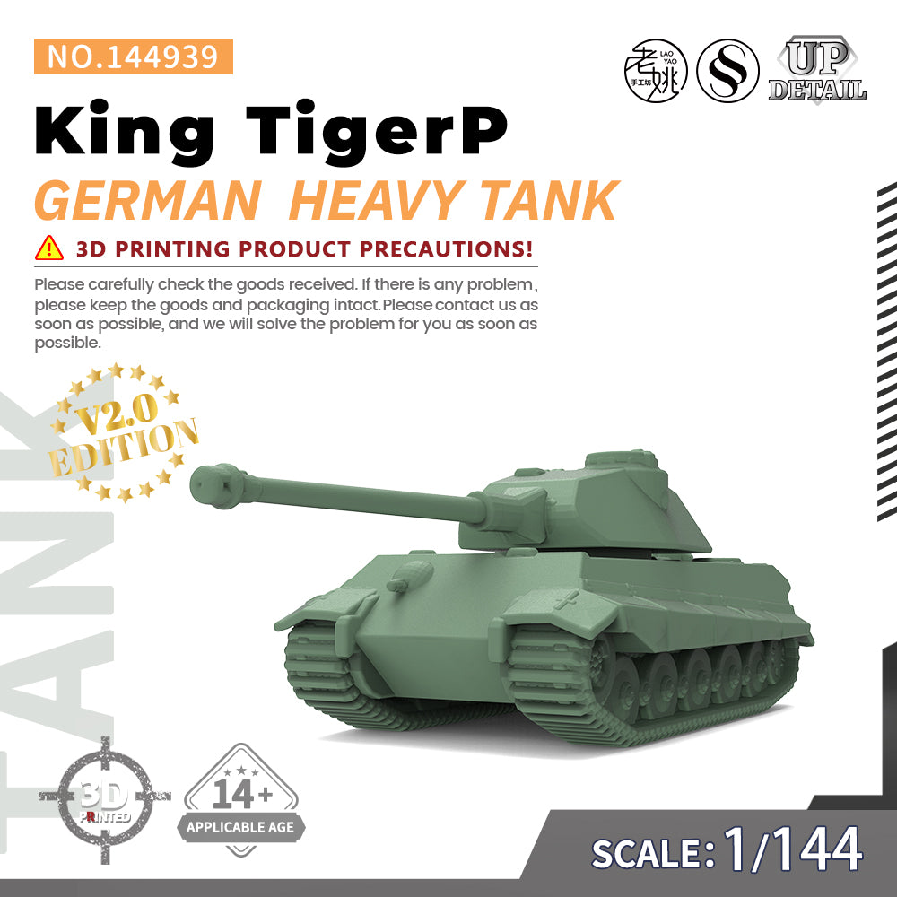 SSMODEL 939 Military Model Kit German King TigerP Heavy Tank Main image