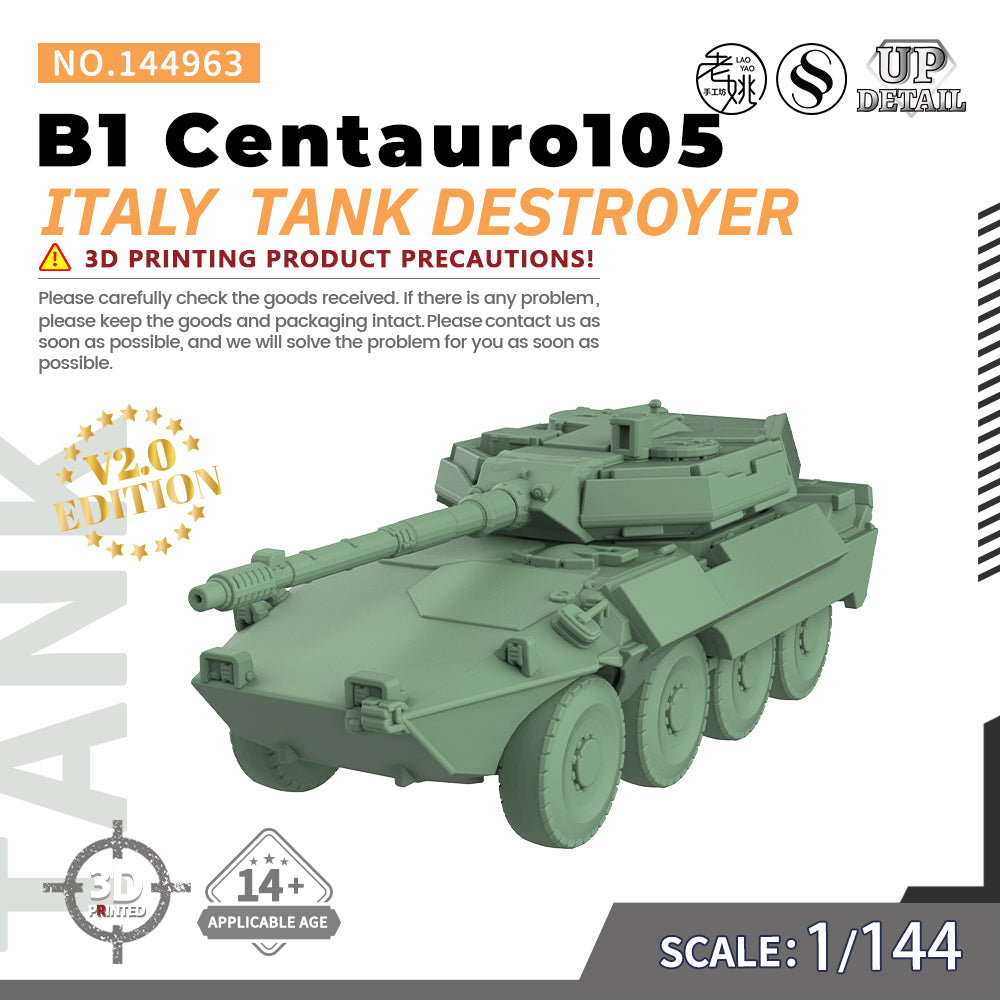 SSMODEL 963 Military Model Kit Italy B1/6ro105 Tank Destroyer — scale model kit