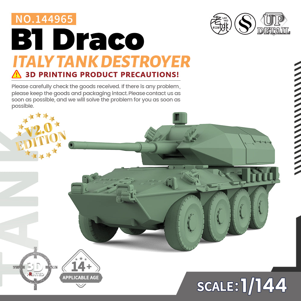 SSMODEL 965 Military Model Kit Italy B1 Draco Tank Destroyer — scale model kit