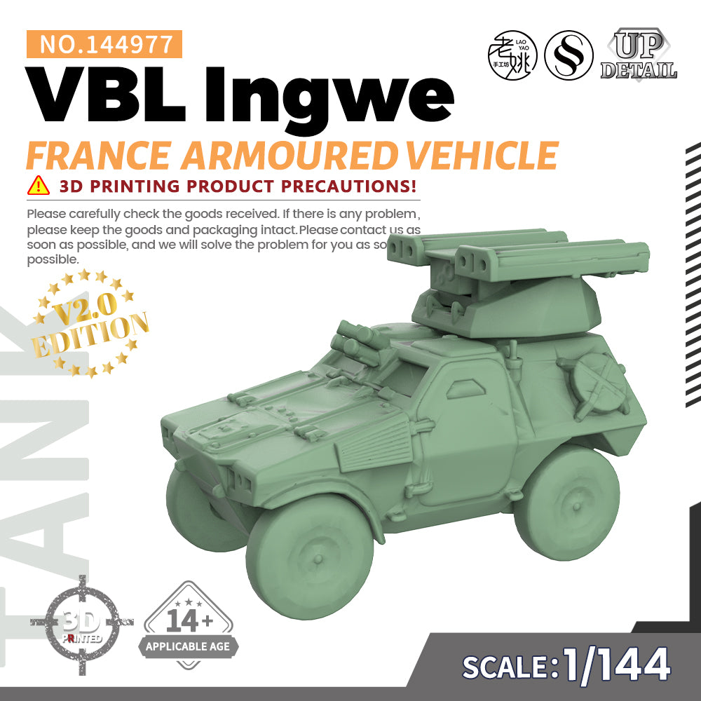 SSMODEL 977 Military Model Kit France VBL Ingwe Armoured Vehicle — scale model kit