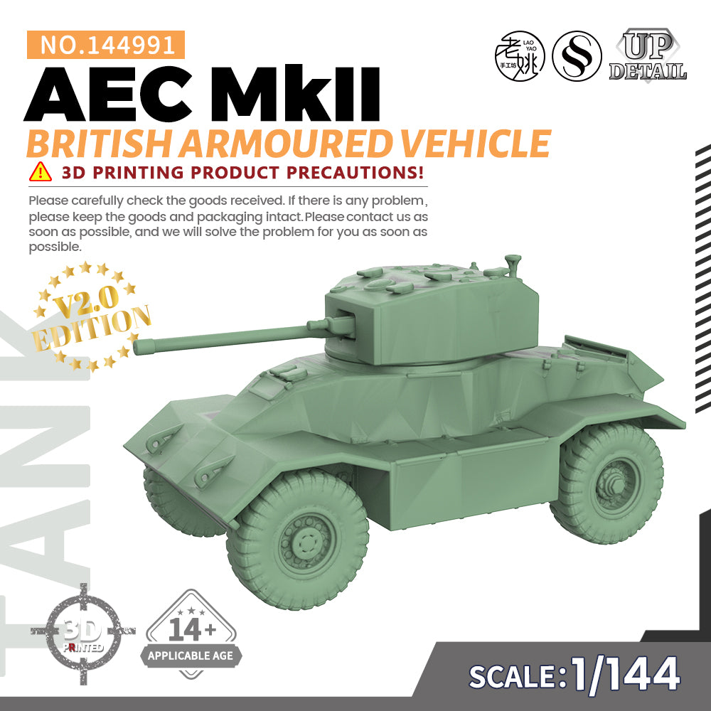 SSMODEL 991 Military Model Kit British AEC MkII Armoured Vehicle — scale model kit