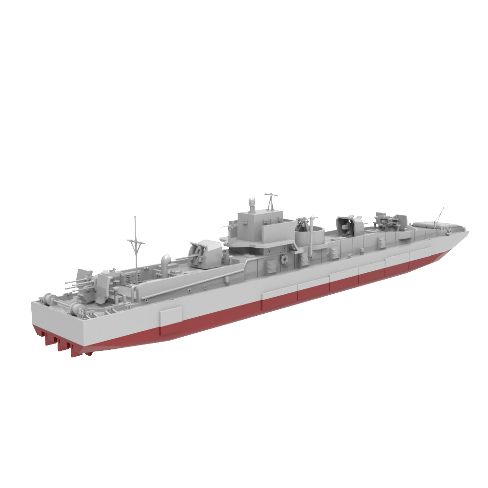 RHWS002S German D1 Class Naval Ferry Barges Full Hull