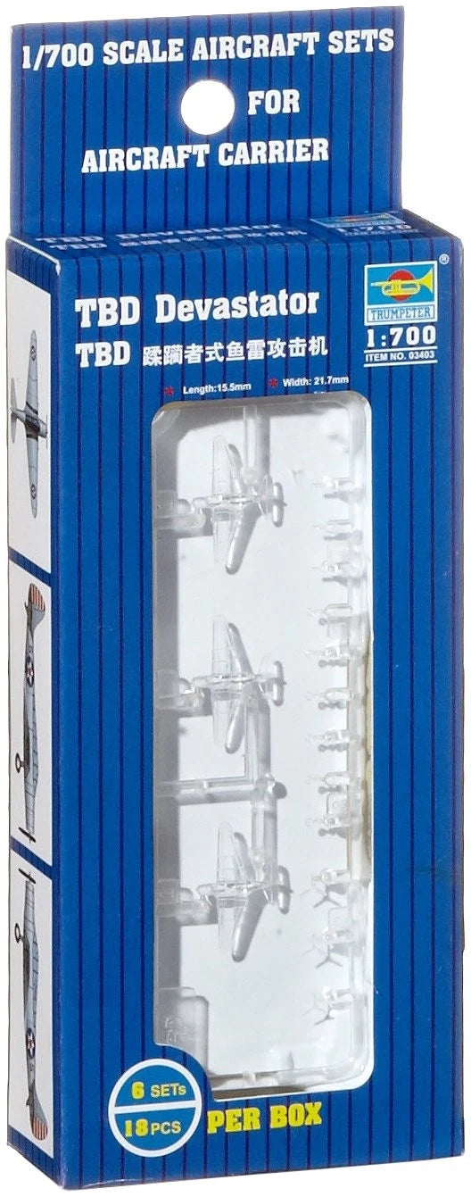 Trumpeter 03403 1/700 Airplane TBD Devastator Scale Hobby Aircraft Model — scale model kit