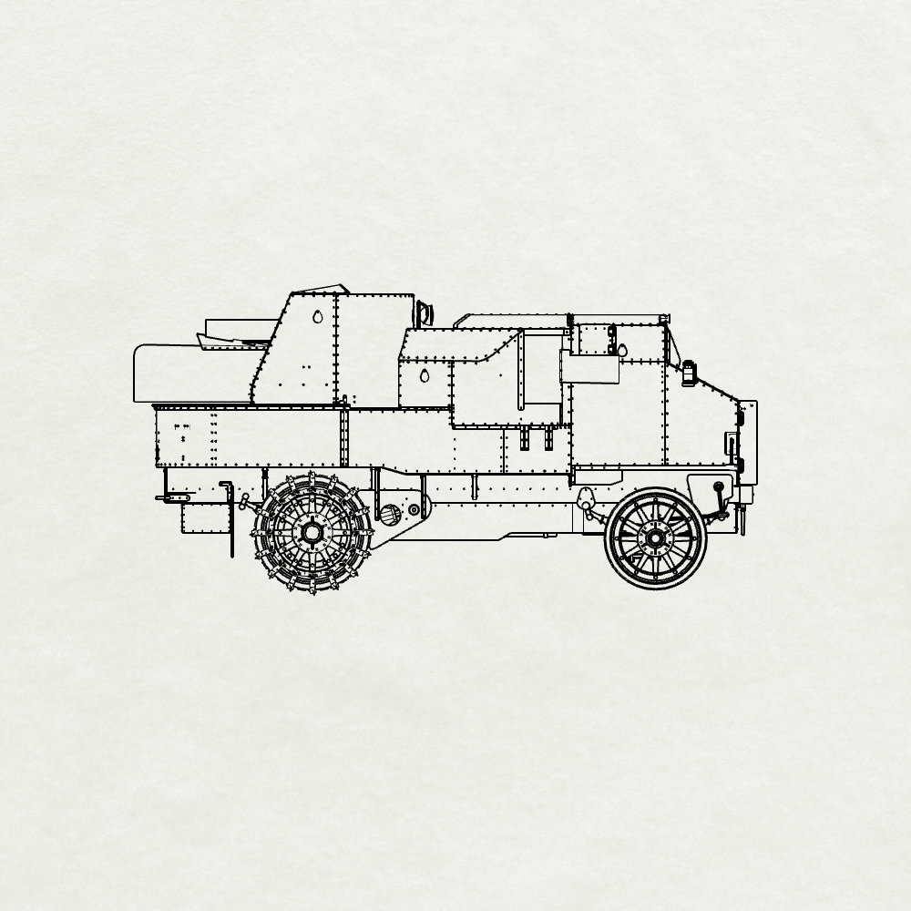 Detail view of SSMODEL 373 Military Model Kit Russian Empire Garford-Putilov Armoured Car Model