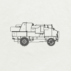 Detail view of SSMODEL 373 Military Model Kit Russian Empire Garford-Putilov Armoured Car Model