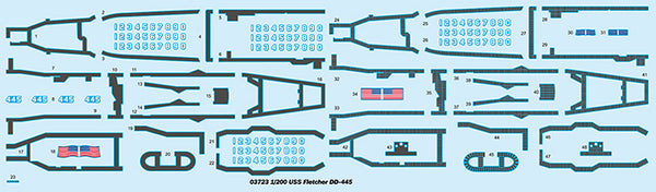 Trumpeter 03723 1:200 USS NAVY Fletcher DD-445 Destroyer Model Assembly Kit