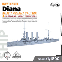 SSMODEL 507 Military Warship Model Kit Russian Navy Diana Protected Cruiser