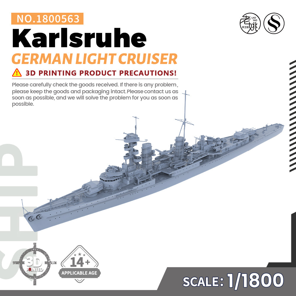 SSMODEL 563 Military Warship Model Kit German Navy Karlsruhe Light Cruiser — detail view 3