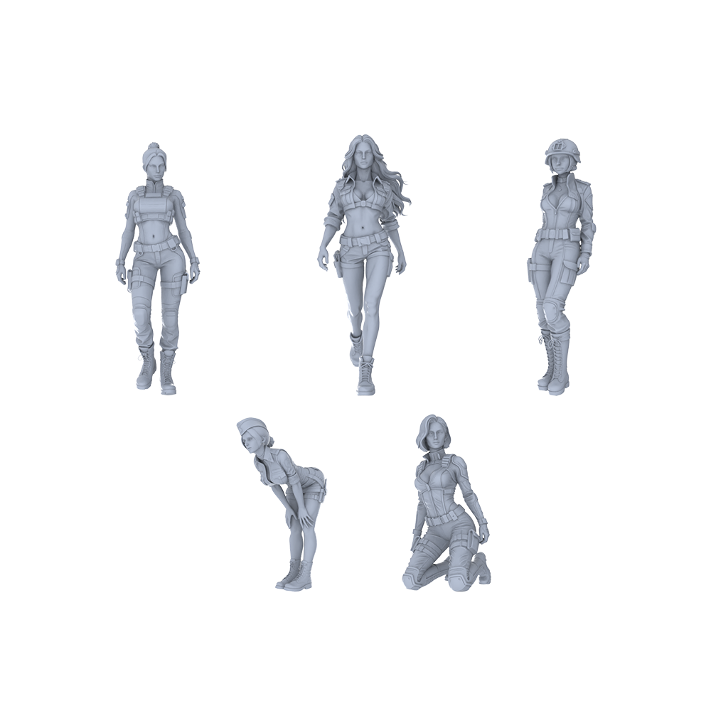 MRY-SFW LYTR193C Modern Tactical Military Style Female Single 1pc 3D Printed Resin Model Kit by SSMODEL
