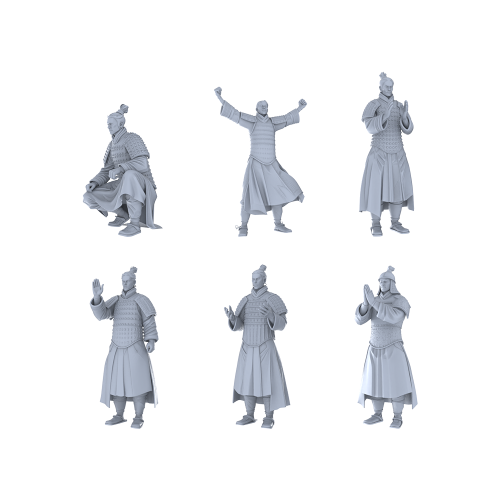 MRY-SFW LYGR229 Terracotta Army 2 Historical Theme War Chess Resin White Mold Miniature Soldier Scene Character Hand Figure 3D Printed Resin Model Kit by SSMODEL