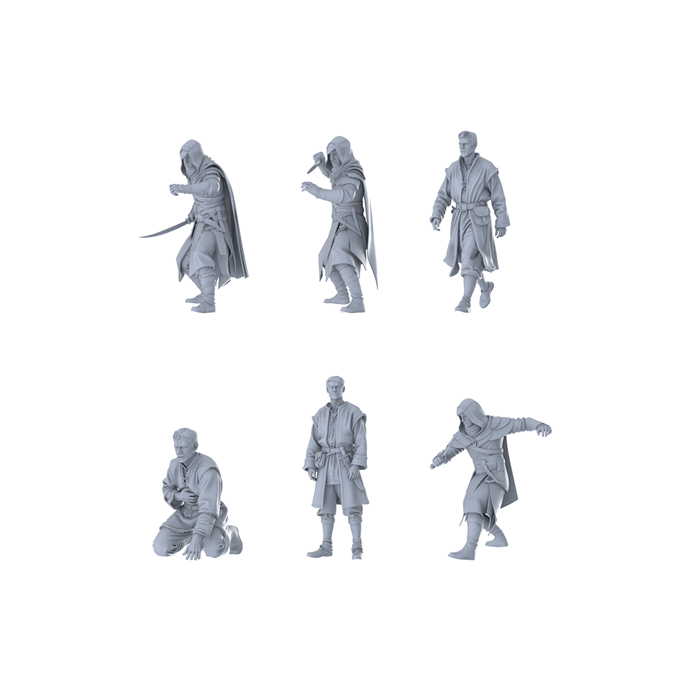 MRY-SFW LYGR369 Medieval Assassin Six-Person Assassination 3D Printed Resin Model Kit by SSMODEL