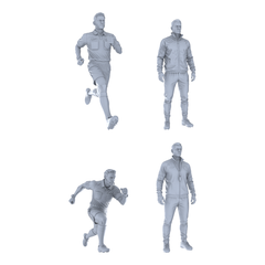 Yao's Studio LYTR266 Unpainted Miniature Referee & Coach 4-Pack for Diorama & Hobby Painting Miniatures Diorama Resin Figures 3D Printed Resin Model Kit by SSMODEL