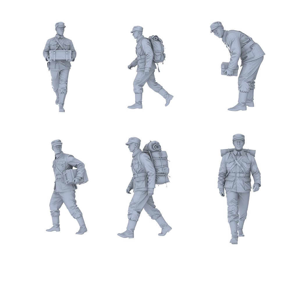 MRY-SFW LYGR546 Northeastern Army 2 Six-Person Carrying Group 3D Printed Resin Model Kit by SSMODEL