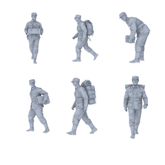 MRY-SFW LYGR546 Northeastern Army 2 Six-Person Carrying Group 3D Printed Resin Model Kit by SSMODEL