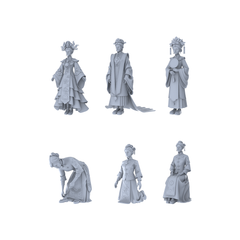 Yao's Studio LYTR265 Chinese Bride Hexad Resin Miniature Model 6-Figure Set, Unpainted Traditional Wedding Figures, DIY Painting Scene Decoration Miniatures Diorama Resin Figures 3D Printed Resin Model Kit by SSMODEL