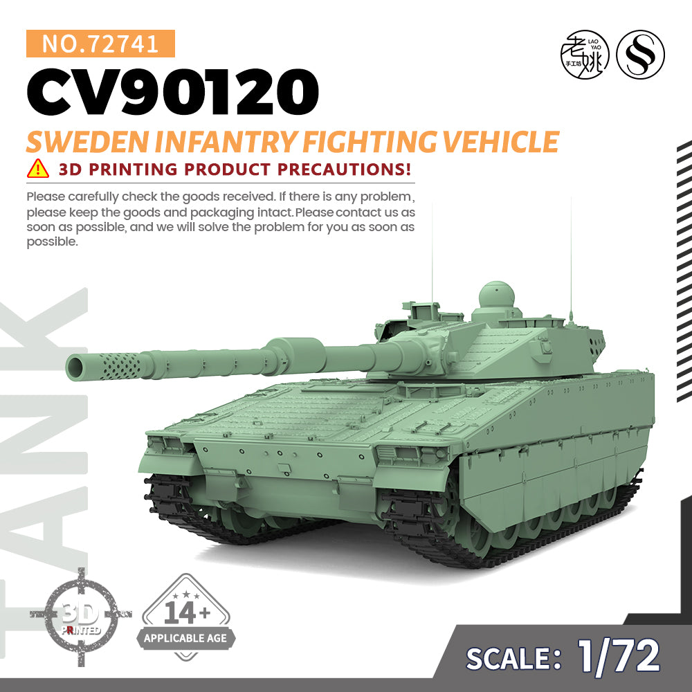 SSMODEL 741 Military Armoured Model Kit Sweden CV90120 Light Tank Main image