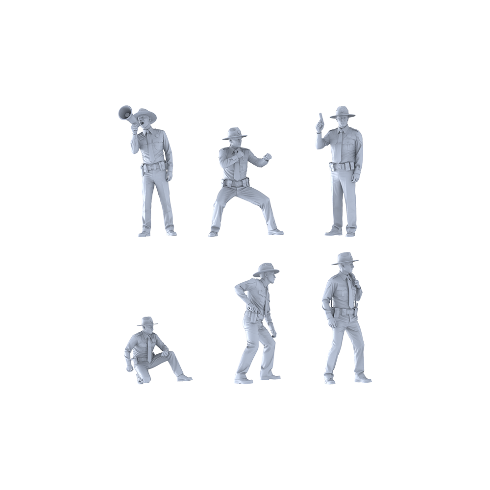 MRY-SFW LYGR393 Modern Arkansas State Police Six-Person Battle Move 3D Printed Resin Model Kit by SSMODEL