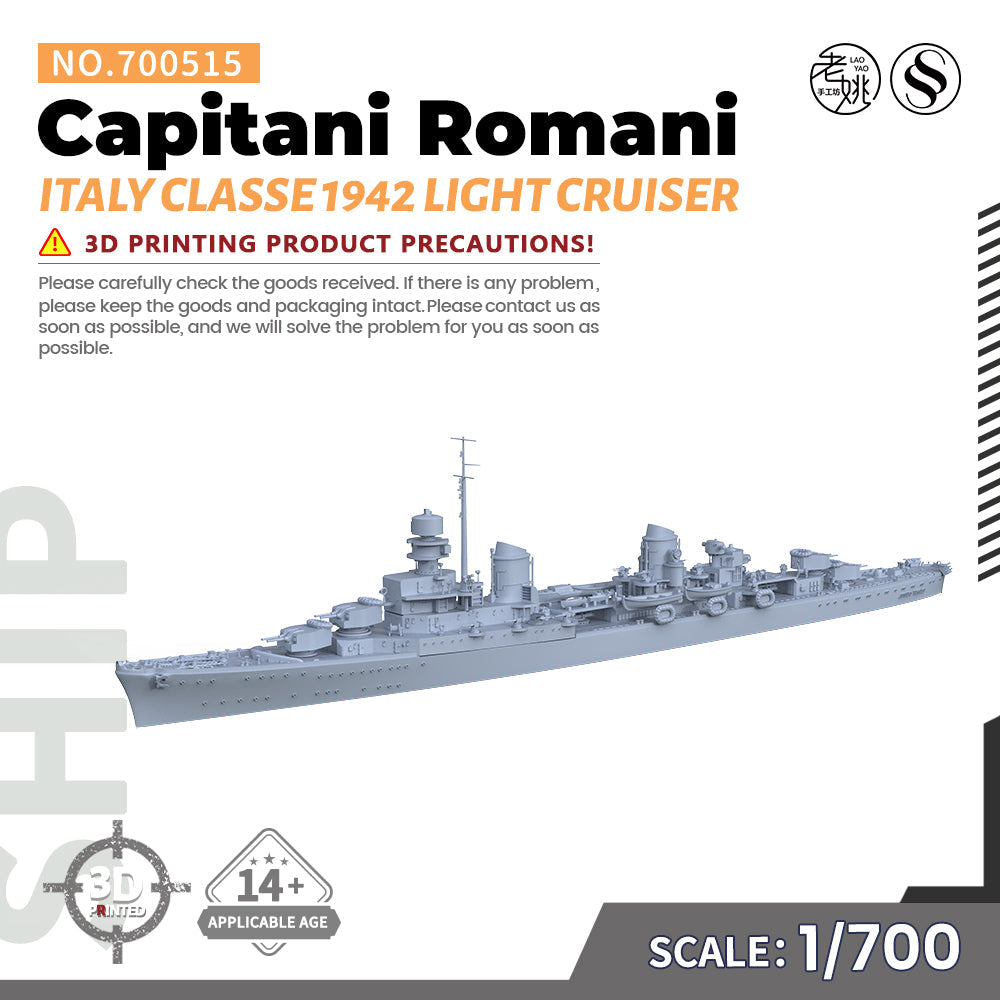 SSMODEL 515 Military Warship Model Kit Italy Navy Capitani Romani Classe 1942 Light Cruiser