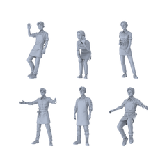 Yao's Studio LYTR281 Unpainted Miniature 6-Piece Food Service Set, Ideal for Diorama & Street Scene Painting Miniatures Diorama Resin Figures 3D Printed Resin Model Kit by SSMODEL