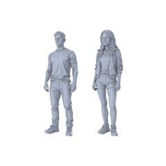 Yao's Studio LYTR347  Sexy Flight Attendant Hexad Resin Miniature Model 6-Figure Set, Unpainted Uniform Seduction Figures, DIY Painting Scene Decoration Miniatures Diorama Resin Figures 3D Printed Resin Model Kit by SSMODEL