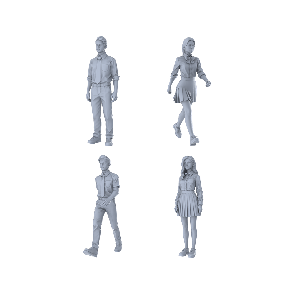Yao's Studio LYTR341 Unpainted Miniature 6-Piece Food Service Set, Ideal for Diorama & Street Scene Painting Miniatures Diorama Resin Figures 3D Printed Resin Model Kit by SSMODEL