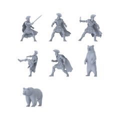 MRY-SFW LYGR357 Ancient Spartan Seven-Person Hunting Move 3D Printed Resin Model Kit by SSMODEL