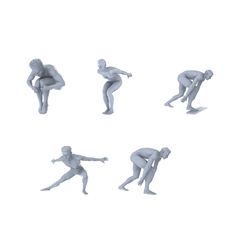 MRY-SFW LYTR481 Modern Pool Athletes Diving Group of 5 Miniature Car Diorama Figures Scene Props Accessories Resin 3D Printed Resin Model Kit by SSMODEL