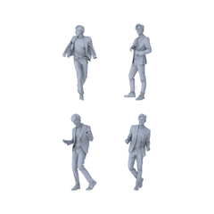 MRY-SFW LYTR462 Modern Urban Trendsetting Men Casual Poses Quartet 3D Printed Resin Model Kit by SSMODEL