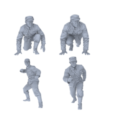 MRY-SFW LYGR553 Northeastern Army 2 Four-Person Battle Group 3D Printed Resin Model Kit by SSMODEL