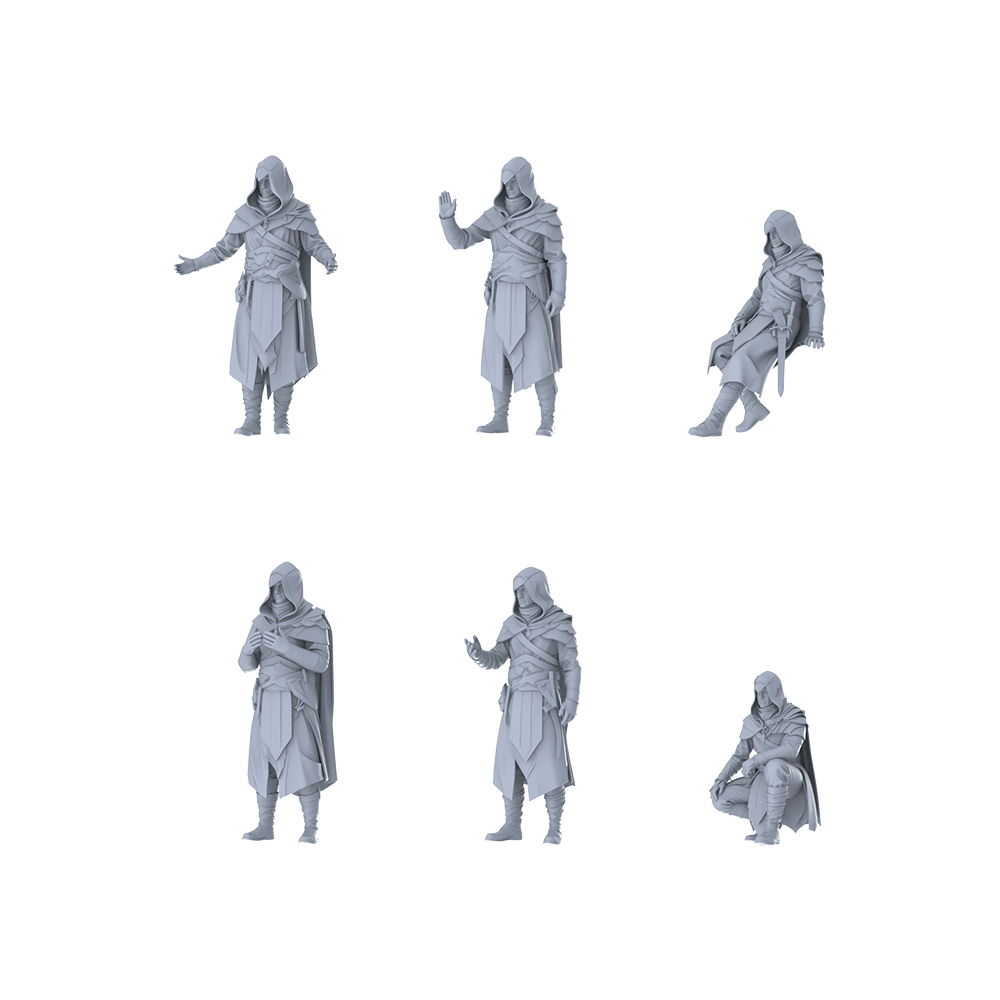 MRY-SFW LYGR387 Medieval Assassin Six-Person Daily Routine 3D Printed Resin Model Kit by SSMODEL